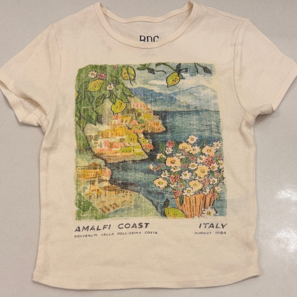 BDG small Amalfi Coast Tee - Cream for Girls Kids Teen Woman